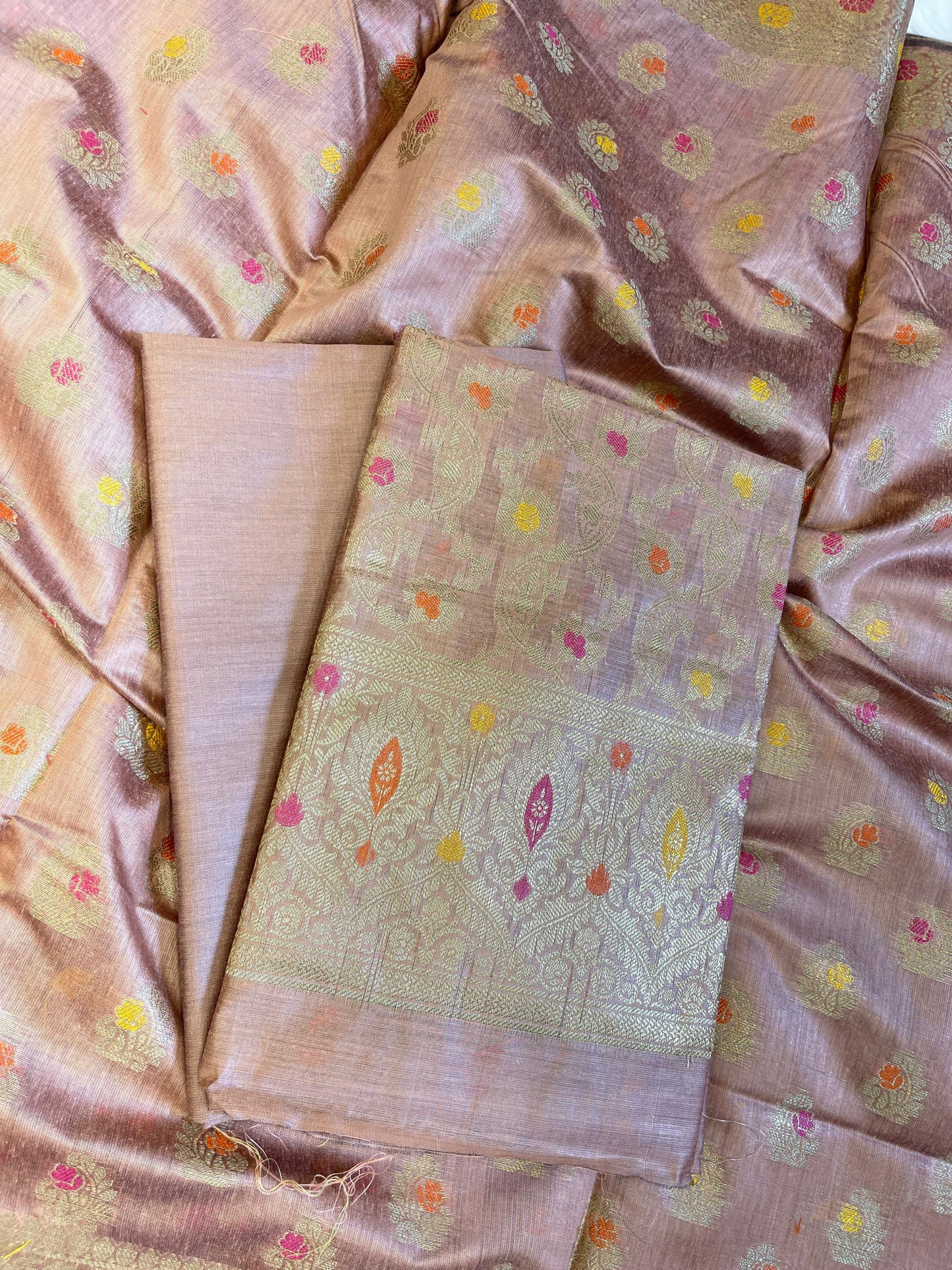 Peach Cotton Resham Minakari Zari Jaal Banarasi Suit 625AJ_PBC19