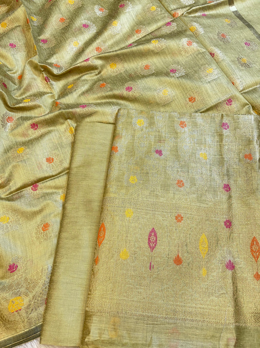 Green Cotton Resham Minakari Zari Jaal Banarasi Suit 625AJ_PBC20