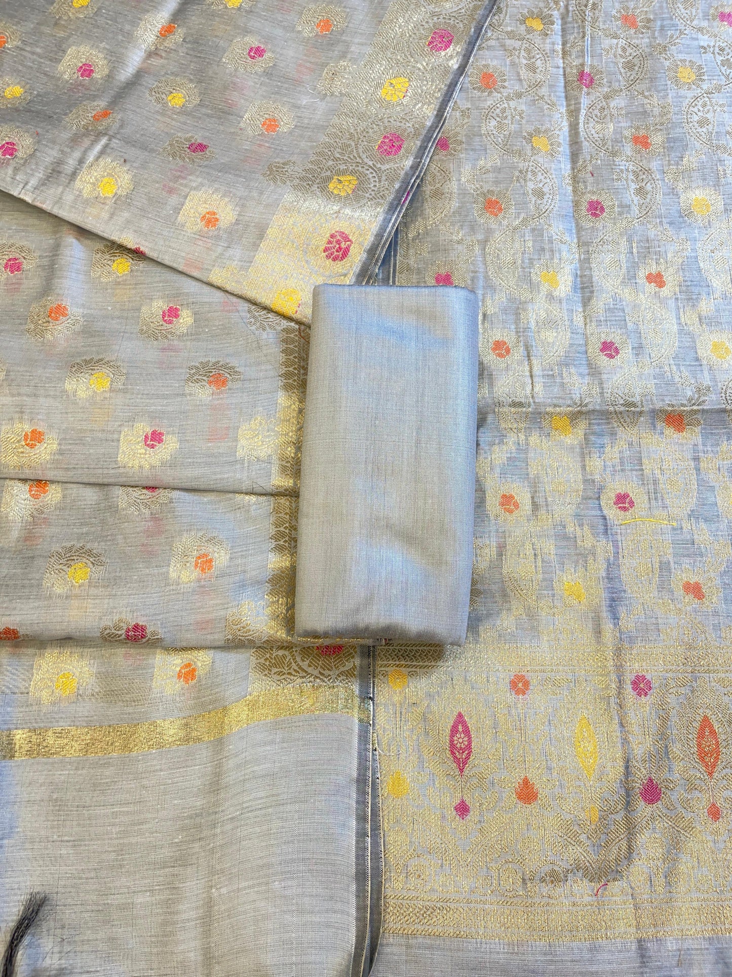 Light Sky Blue Cotton Resham Minakari Zari Jaal Banarasi Suit 625AJ_PBC21