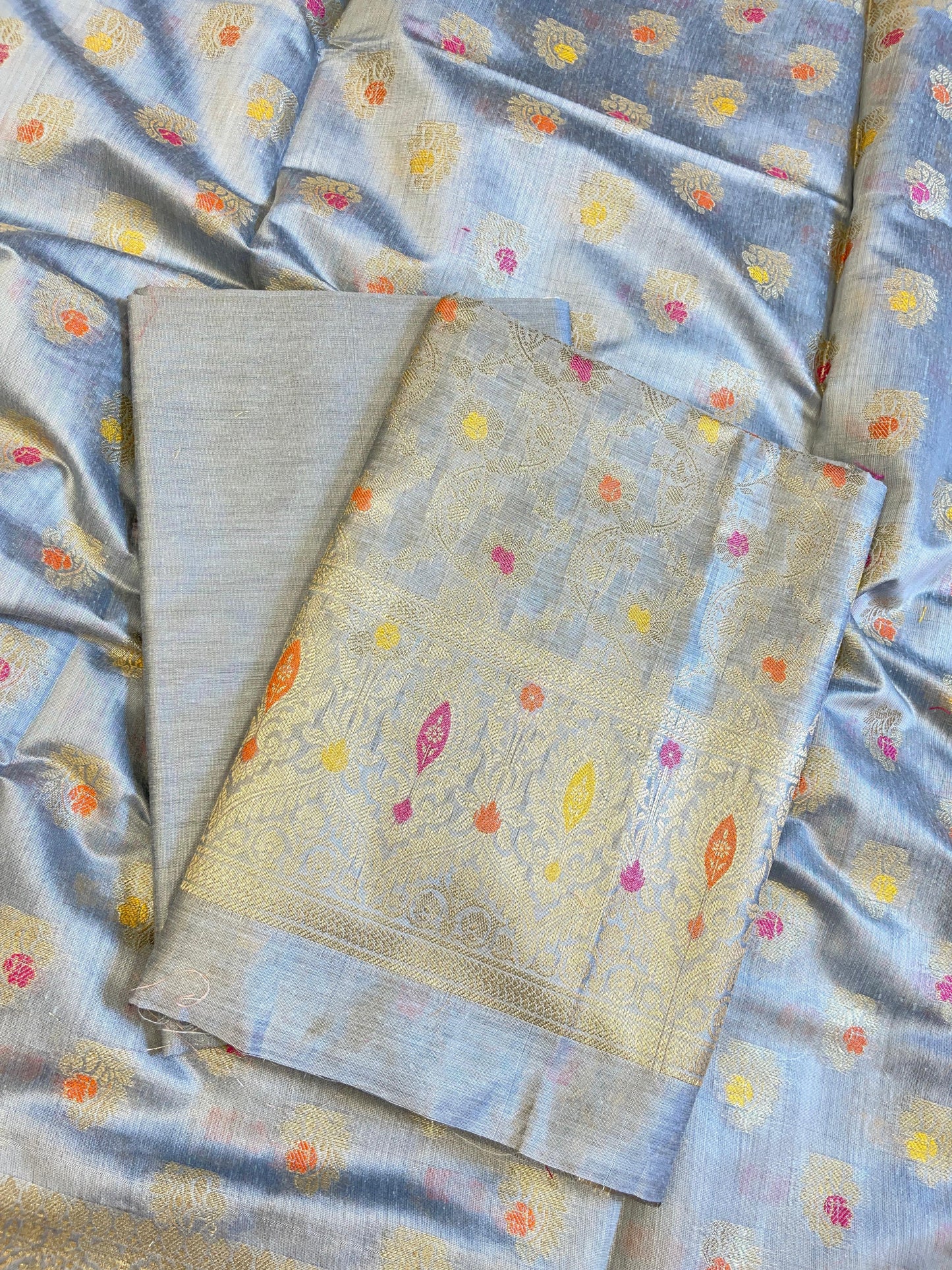 Light Sky Blue Cotton Resham Minakari Zari Jaal Banarasi Suit 625AJ_PBC21