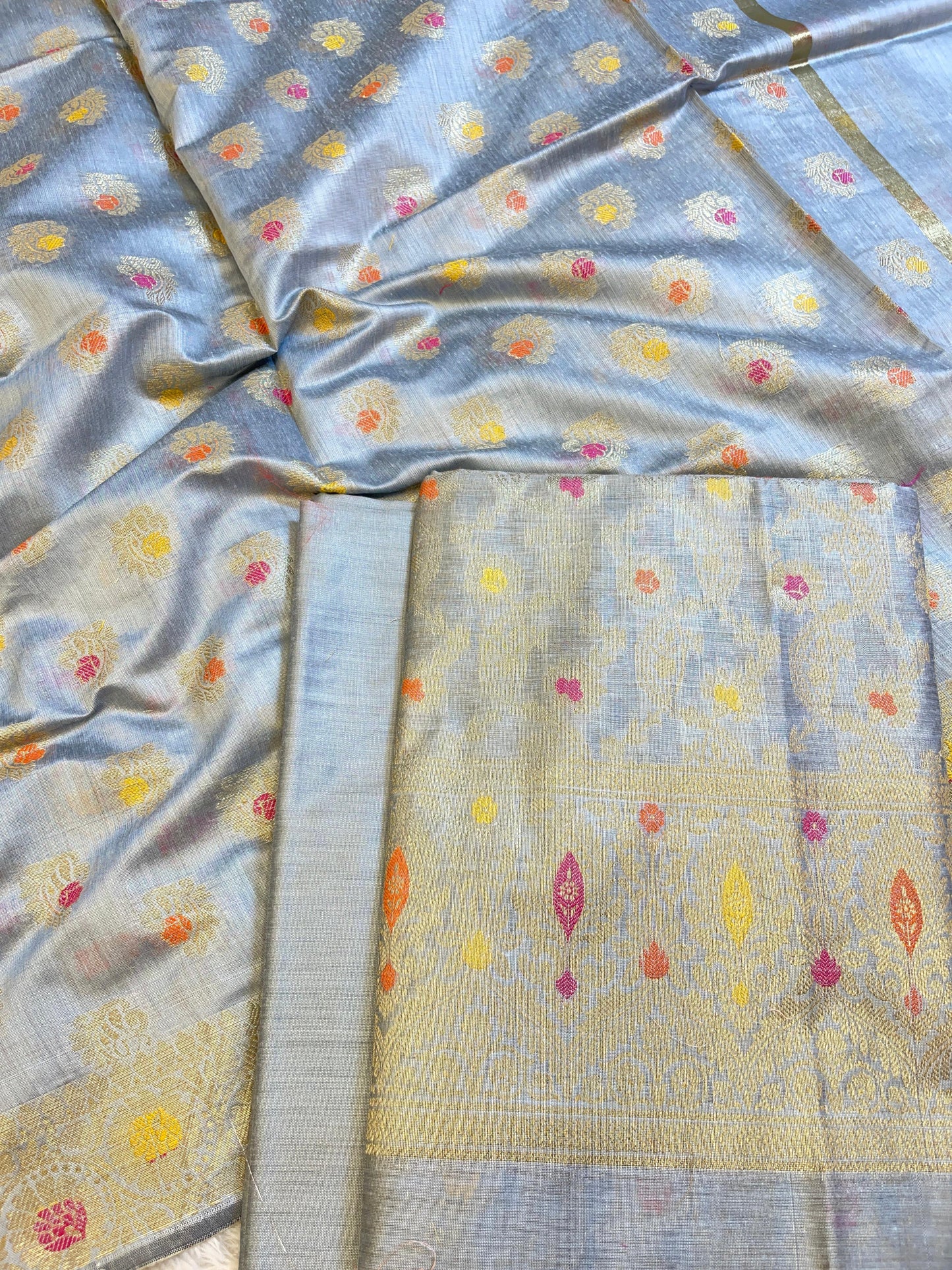 Light Sky Blue Cotton Resham Minakari Zari Jaal Banarasi Suit 625AJ_PBC21