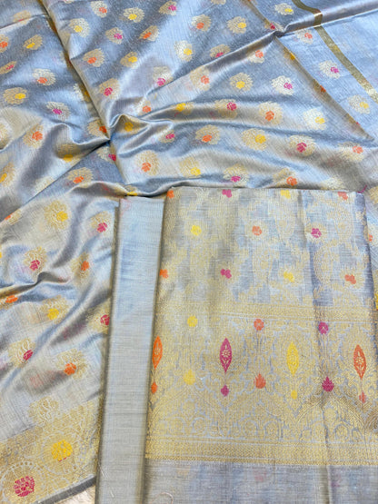 Light Sky Blue Cotton Resham Minakari Zari Jaal Banarasi Suit 625AJ_PBC21