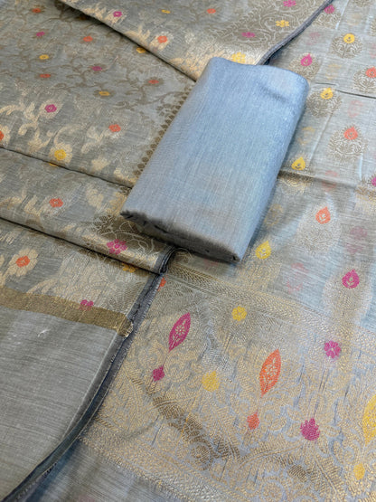 Seagreen Cotton Resham Minakari Zari Booti Banarasi Suit 625AJ_PBC22