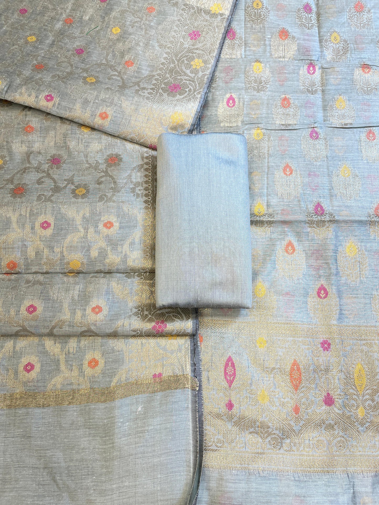 Seagreen Cotton Resham Minakari Zari Booti Banarasi Suit 625AJ_PBC22