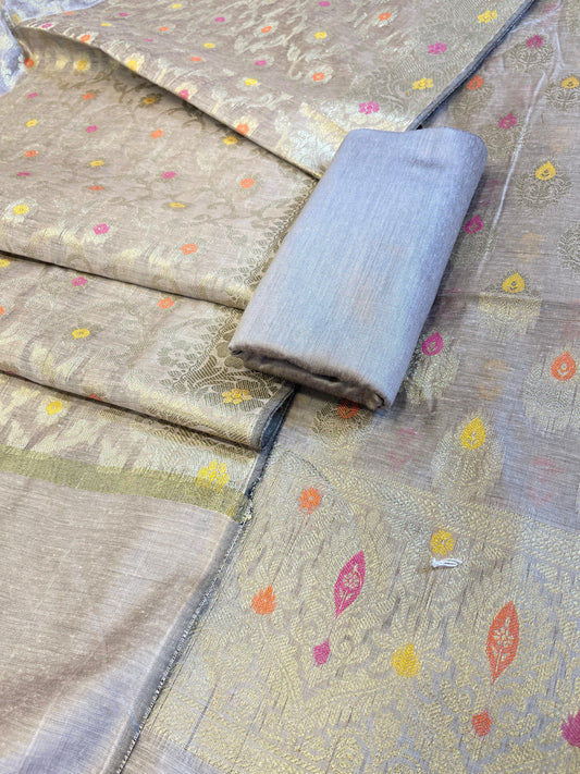 Mauve Cotton Resham Minakari Zari Booti Banarasi Suit 625AJ_PBC23