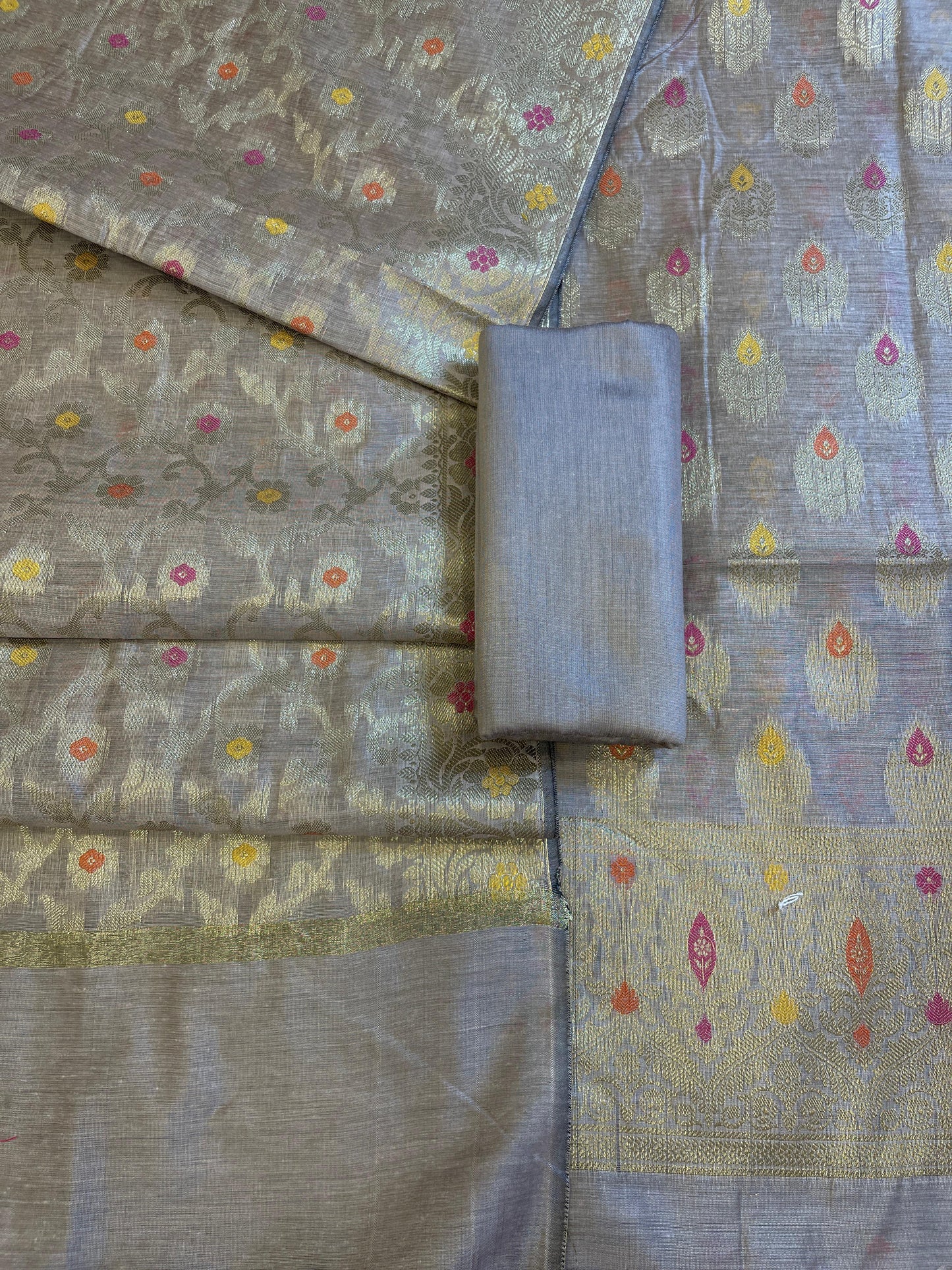 Mauve Cotton Resham Minakari Zari Booti Banarasi Suit 625AJ_PBC23