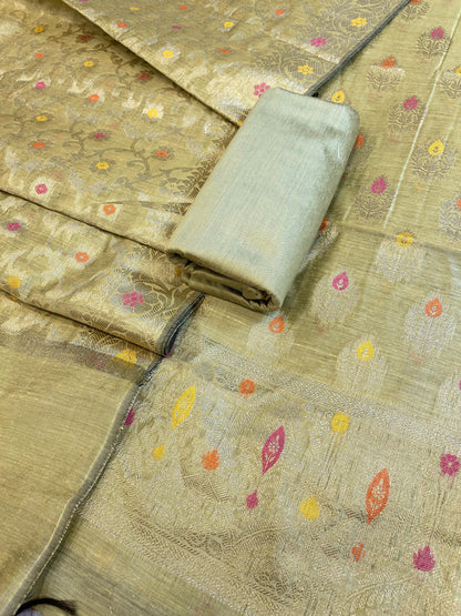 Green Cotton Resham Minakari Zari Booti Banarasi Suit 625AJ_PBC24