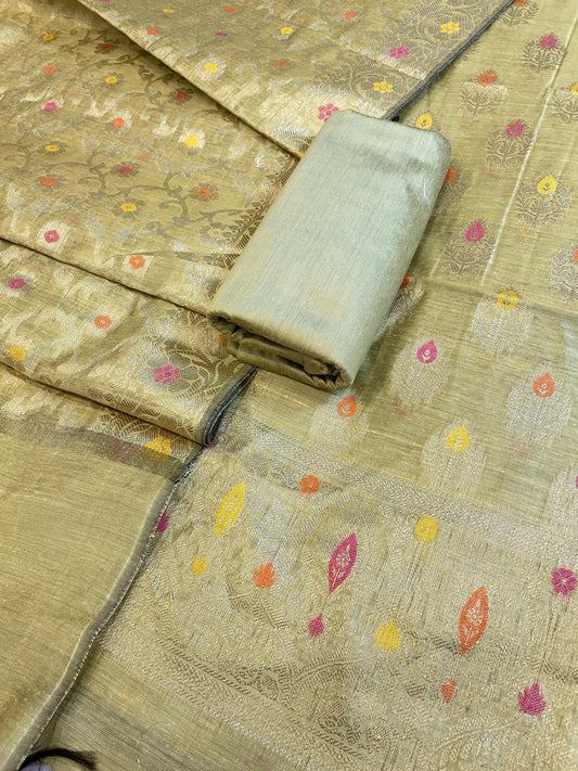 Green Cotton Resham Minakari Zari Booti Banarasi Suit 625AJ_PBC24
