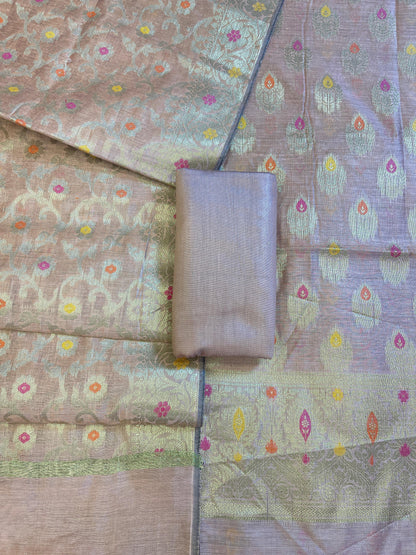 Peach Cotton Resham Minakari Zari Booti Banarasi Suit 625AJ_PBC26