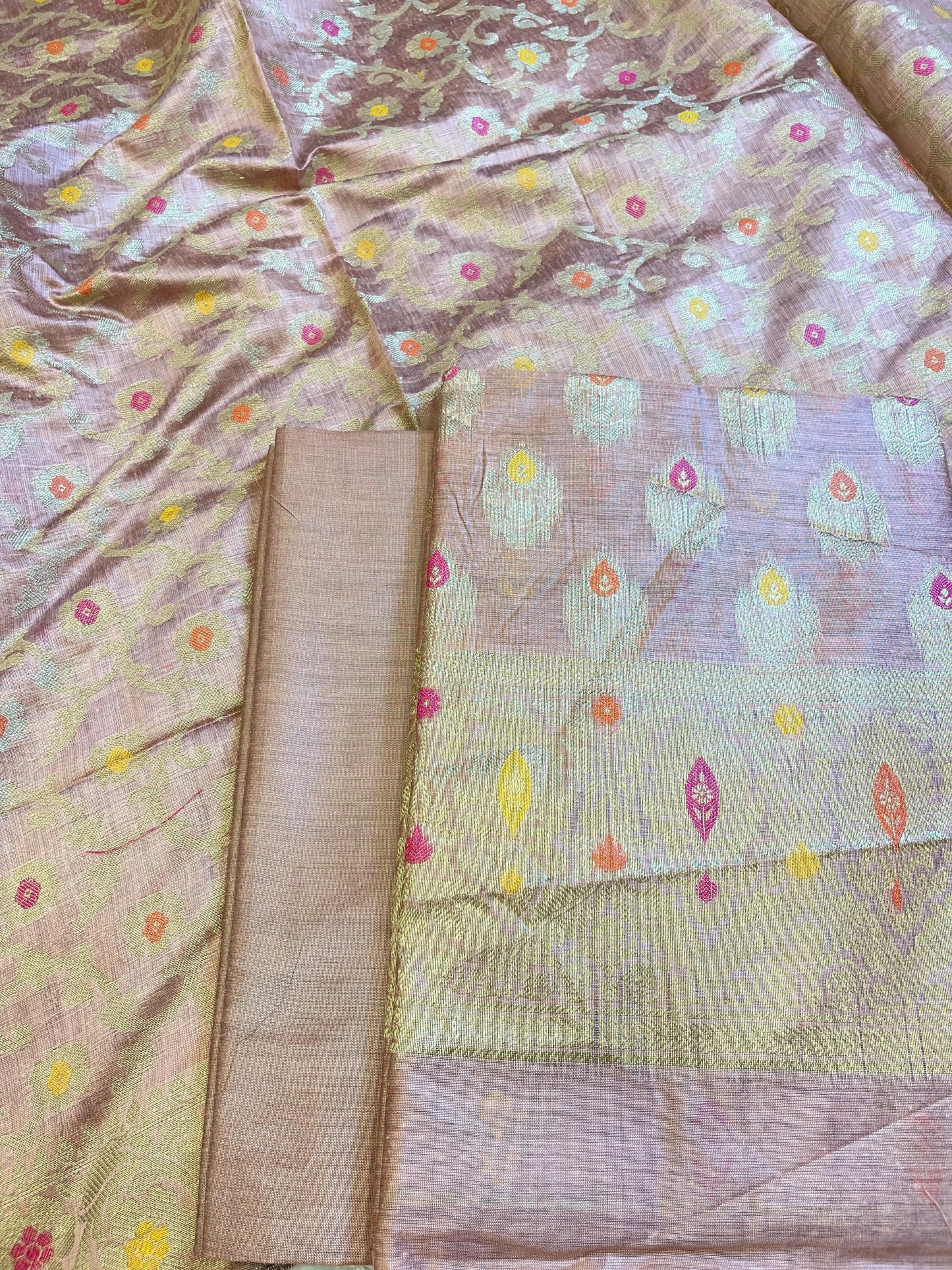 Peach Cotton Resham Minakari Zari Booti Banarasi Suit 625AJ_PBC26