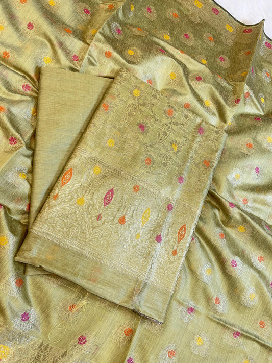 Green Cotton Resham Minakari Zari Jaal Banarasi Suit 625AJ_PBC4