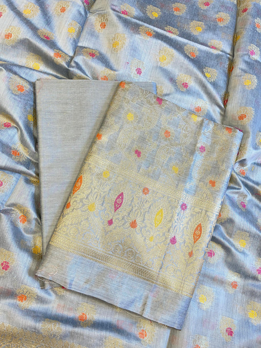 Light Sky Blue Cotton Resham Minakari Zari Jaal Banarasi Suit 625AJ_PBC5