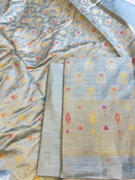 Seagreen Cotton Resham Minakari Alfi Zari Booti Banarasi Suit 625AJ_PBC6