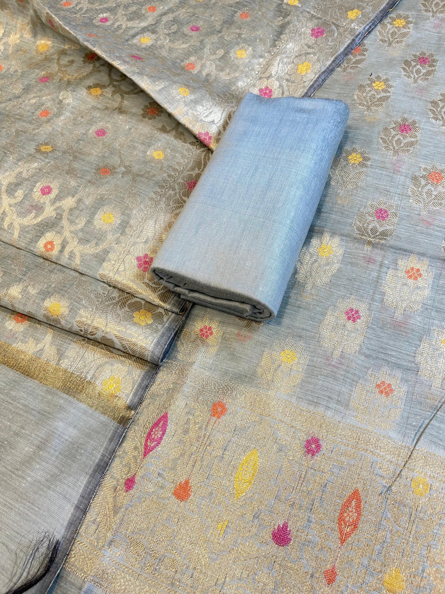 Seagreen Cotton Resham Minakari Alfi Zari Booti Banarasi Suit 625AJ_PBC6