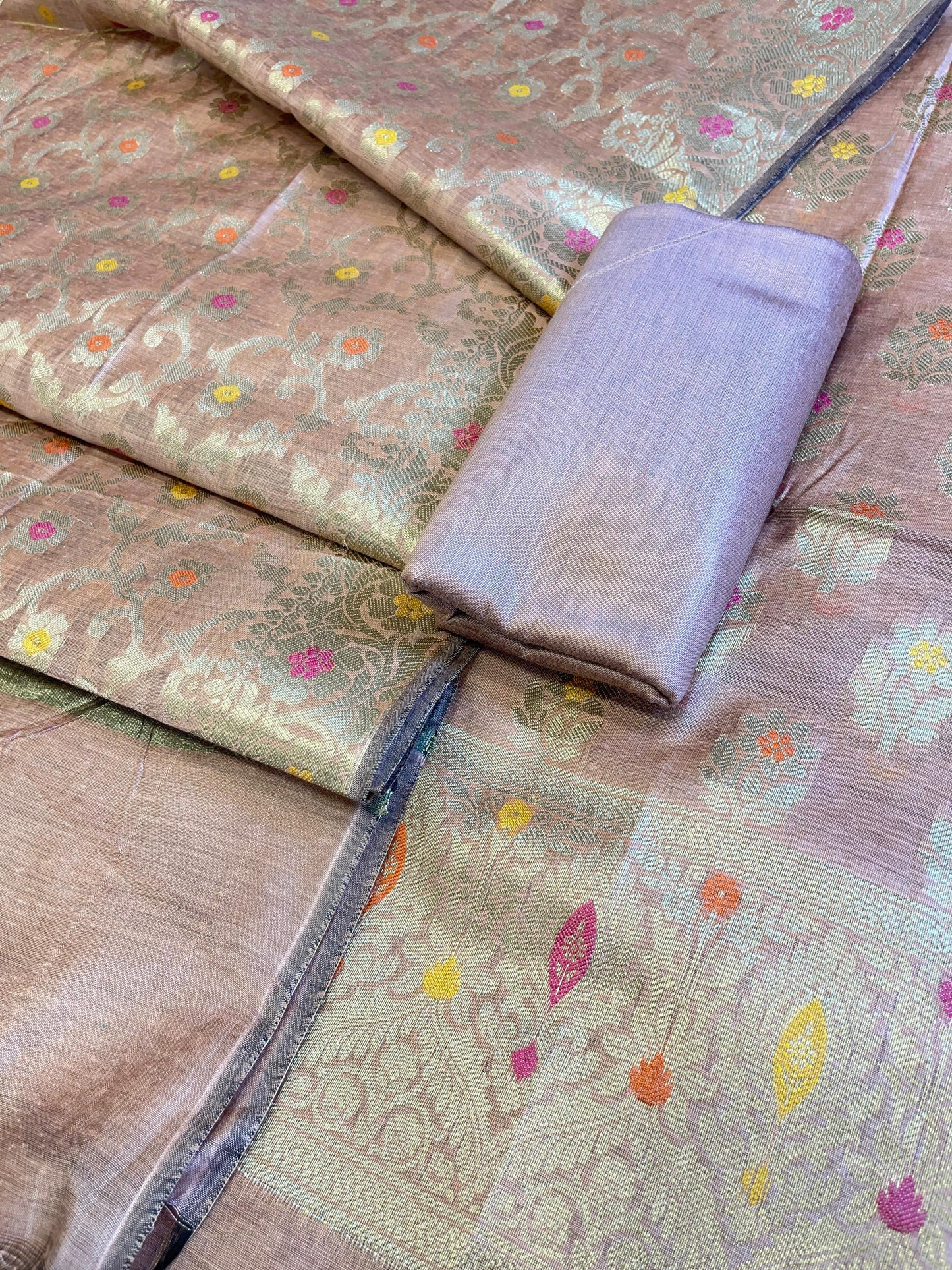 Peach Cotton Resham Minakari Alfi Zari Booti Banarasi Suit 625AJ_PBC7