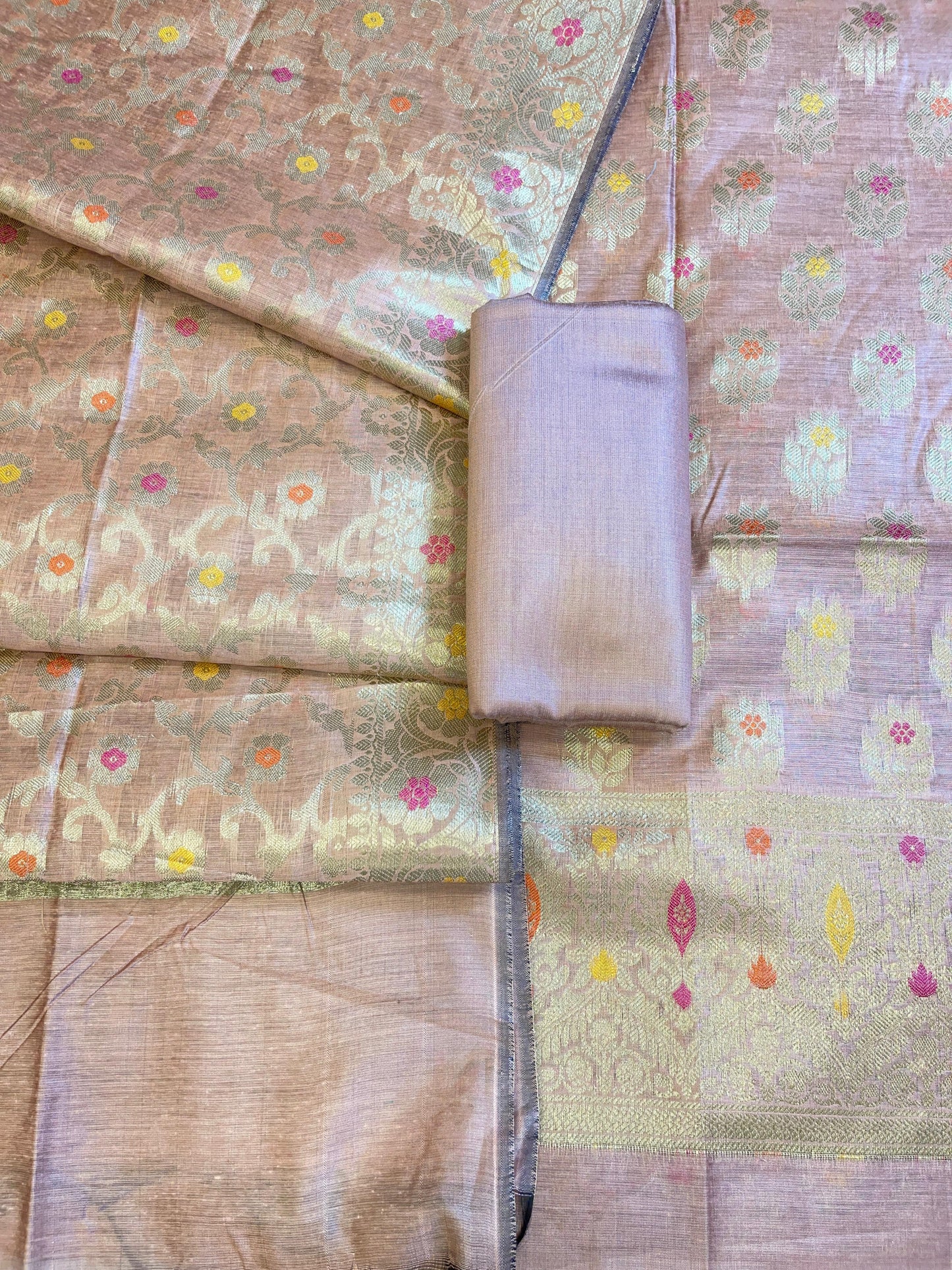 Peach Cotton Resham Minakari Alfi Zari Booti Banarasi Suit 625AJ_PBC7