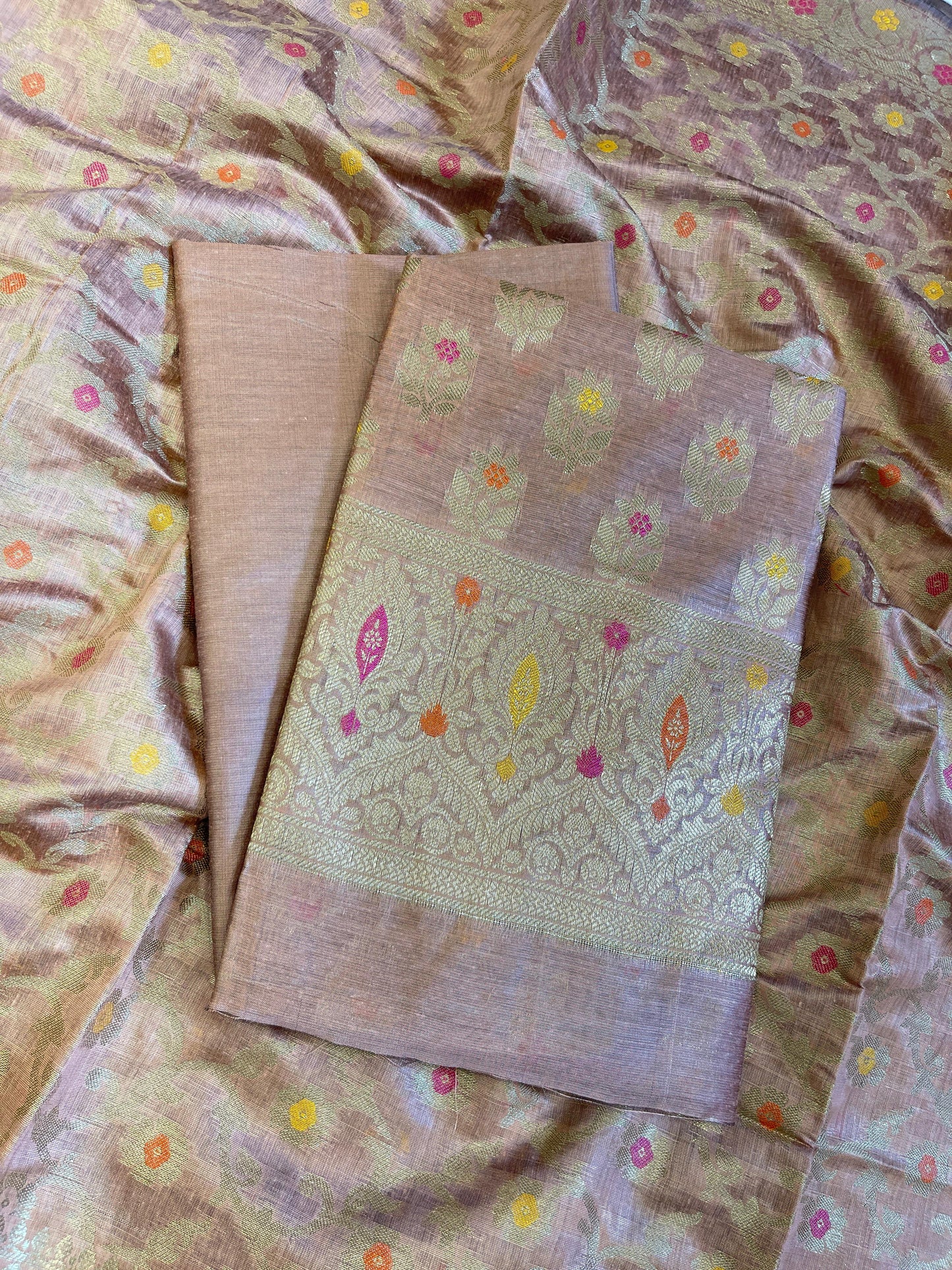 Peach Cotton Resham Minakari Alfi Zari Booti Banarasi Suit 625AJ_PBC7