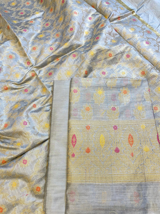 Light Sky Blue Cotton Resham Minakari Alfi Zari Booti Banarasi Suit 625AJ_PBC8