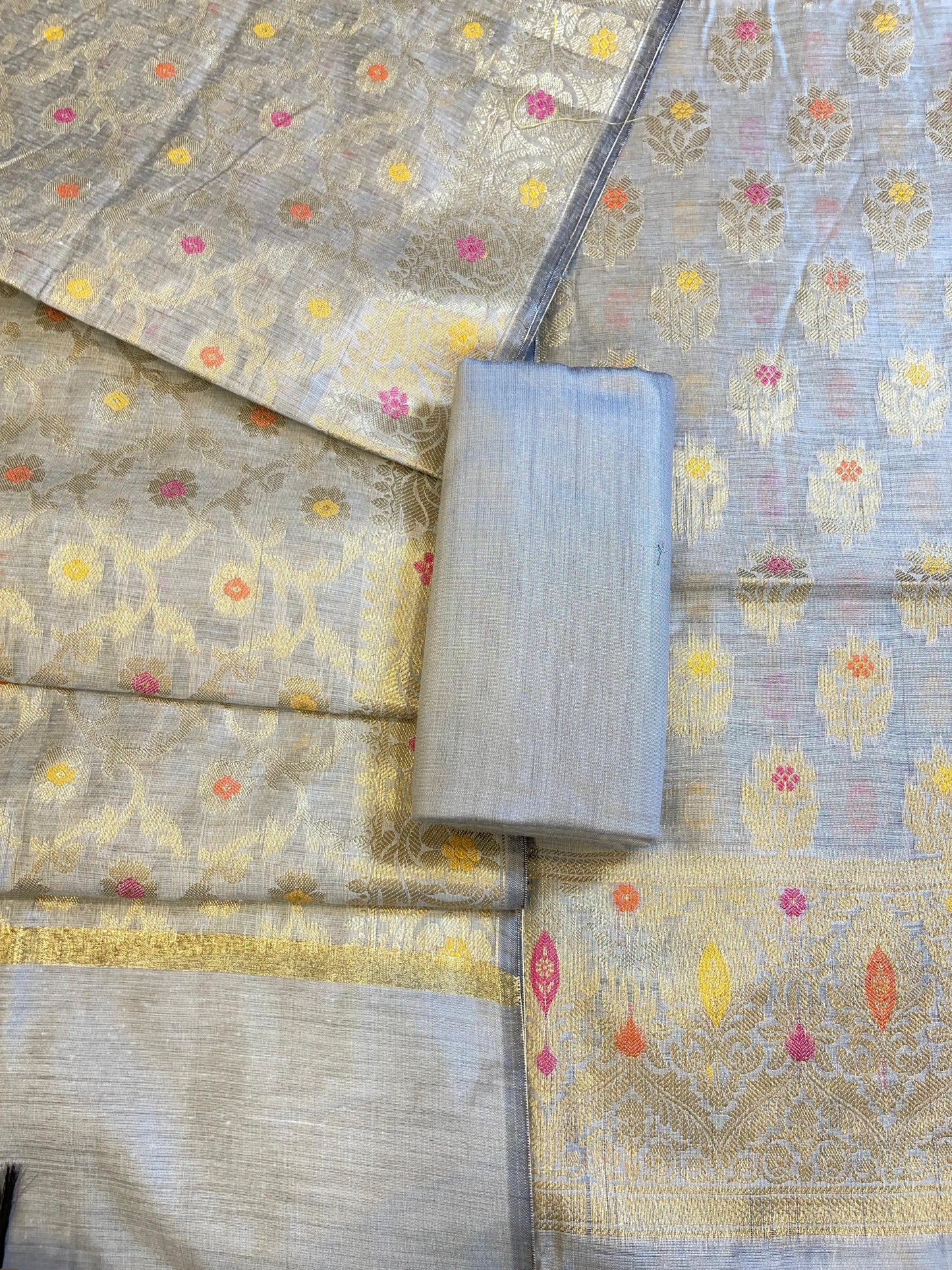 Light Sky Blue Cotton Resham Minakari Alfi Zari Booti Banarasi Suit 625AJ_PBC8