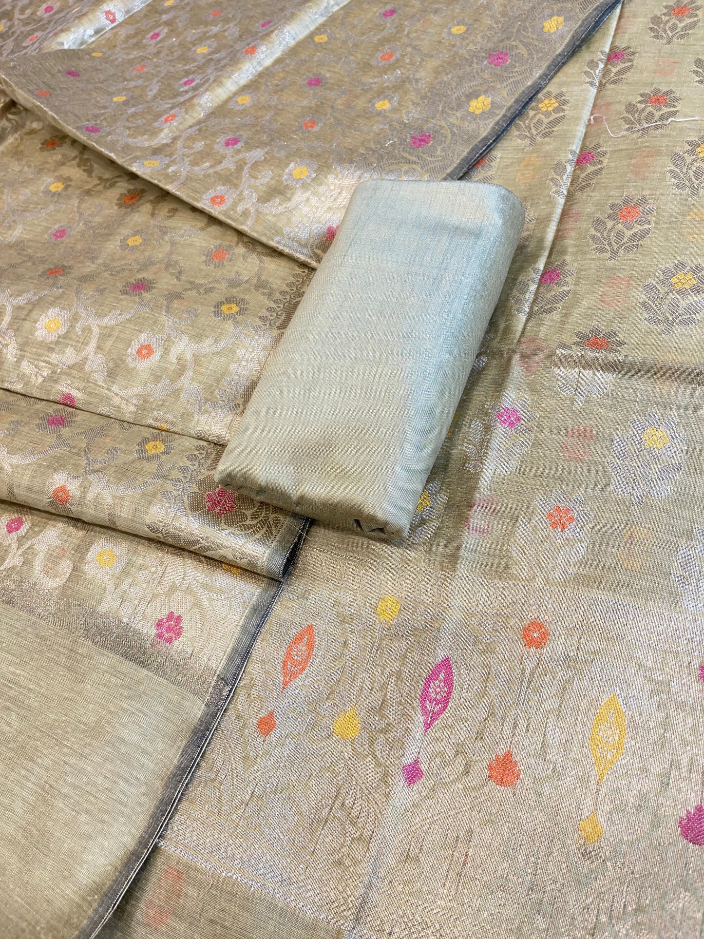 Green Cotton Resham Minakari Alfi Zari Booti Banarasi Suit 625AJ_PBC9