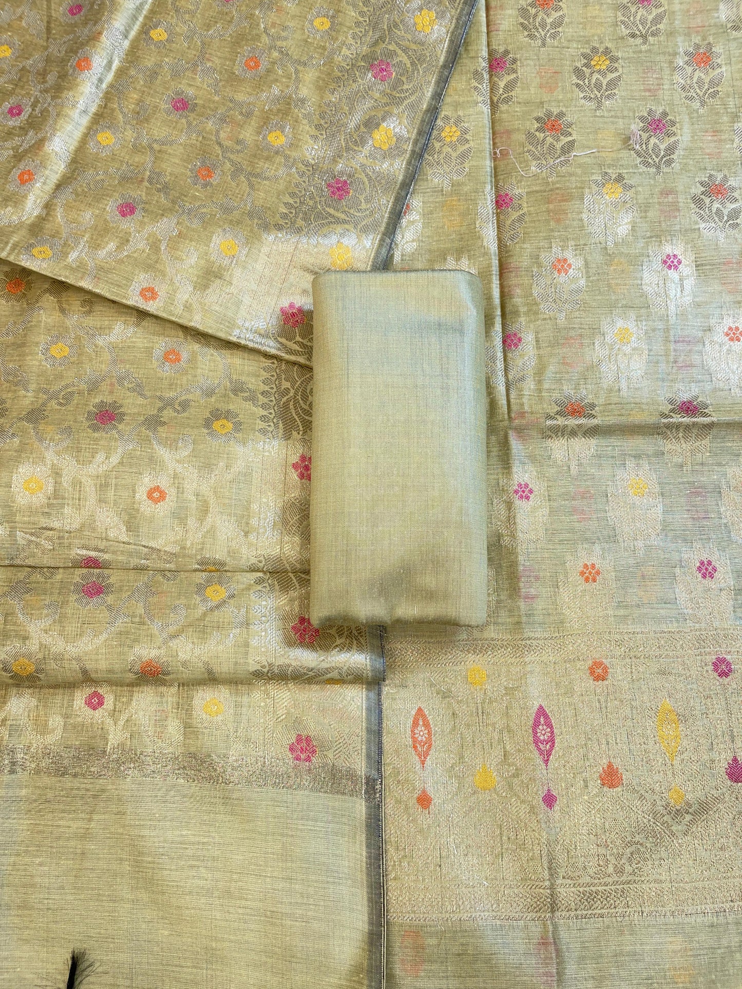 Green Cotton Resham Minakari Alfi Zari Booti Banarasi Suit 625AJ_PBC9