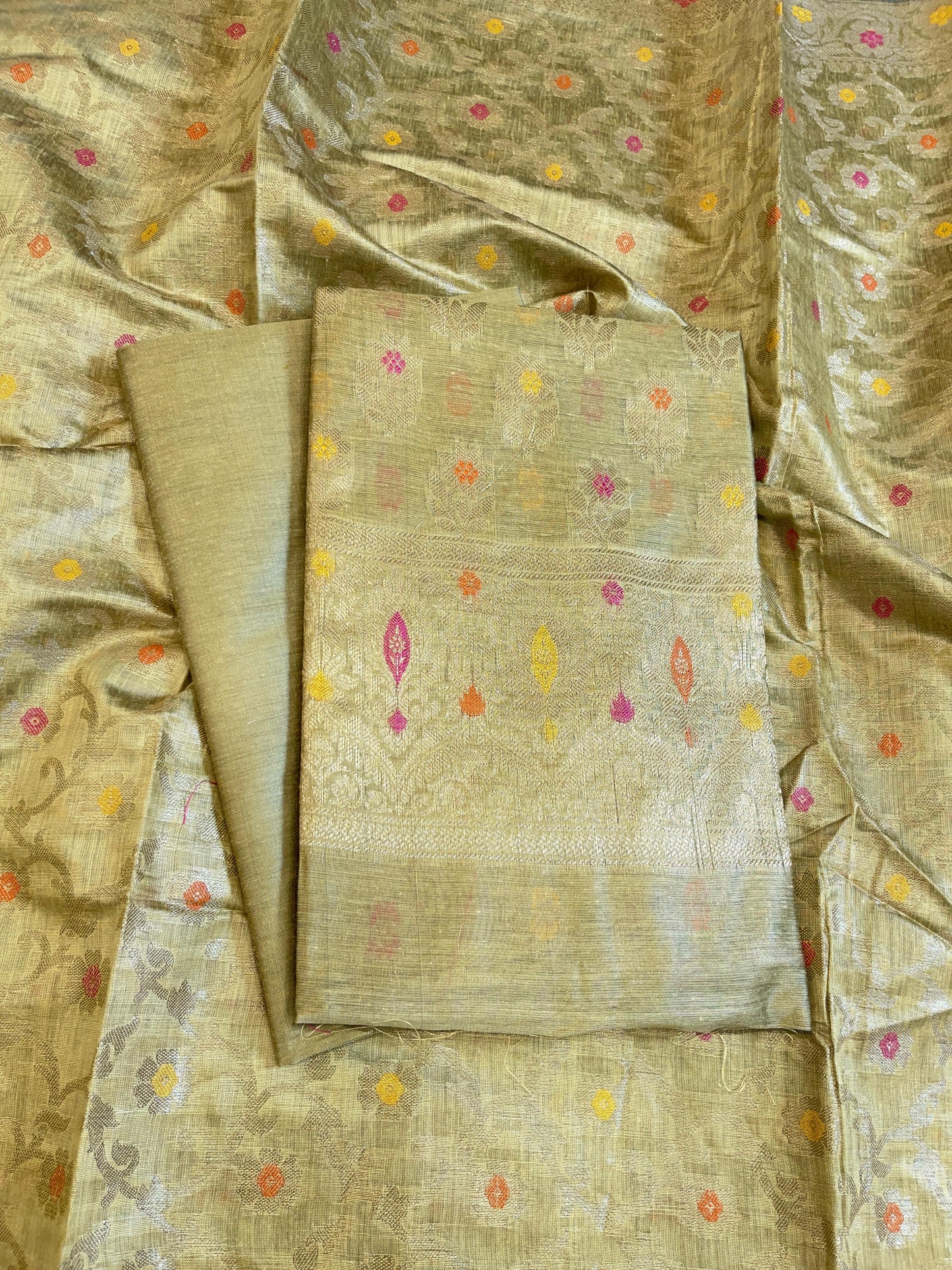Green Cotton Resham Minakari Alfi Zari Booti Banarasi Suit 625AJ_PBC9