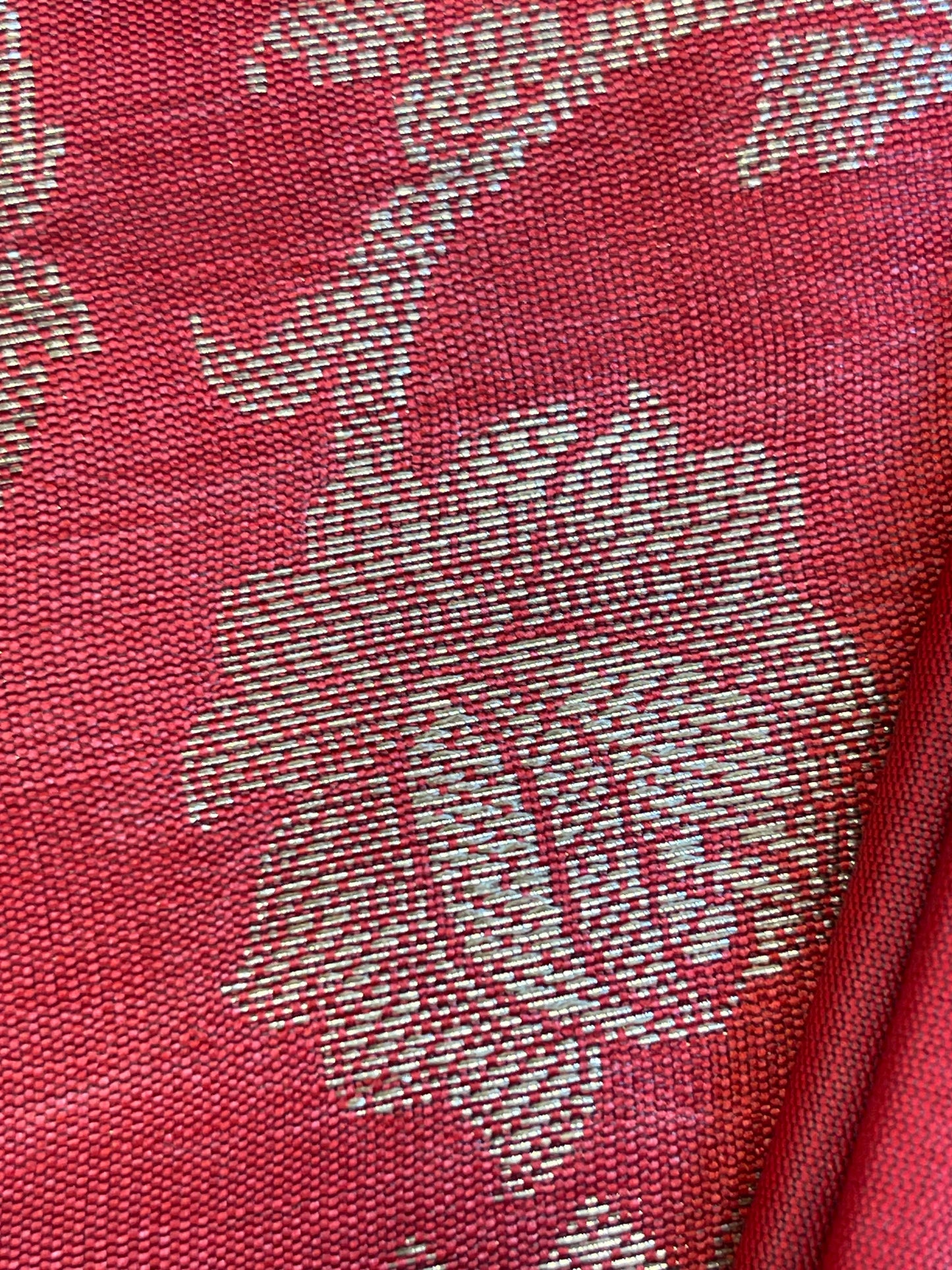 Beige Art Silk Floral Zari Jaal Contrast Banarasi Suit with Red Dupatta 625AJ_TPT61