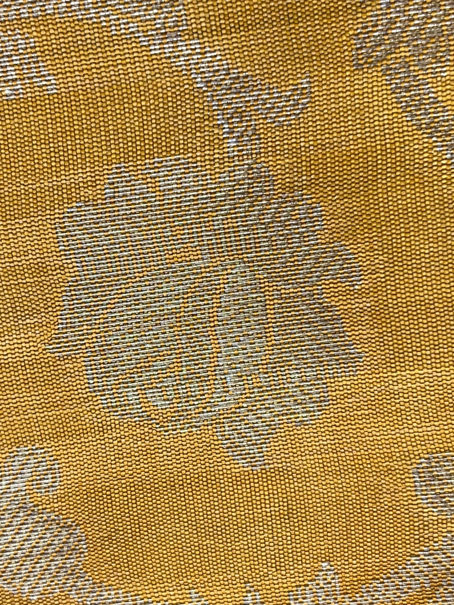 Beige Art Silk Floral Zari Jaal Contrast Banarasi Suit with Mustard Yellow Dupatta