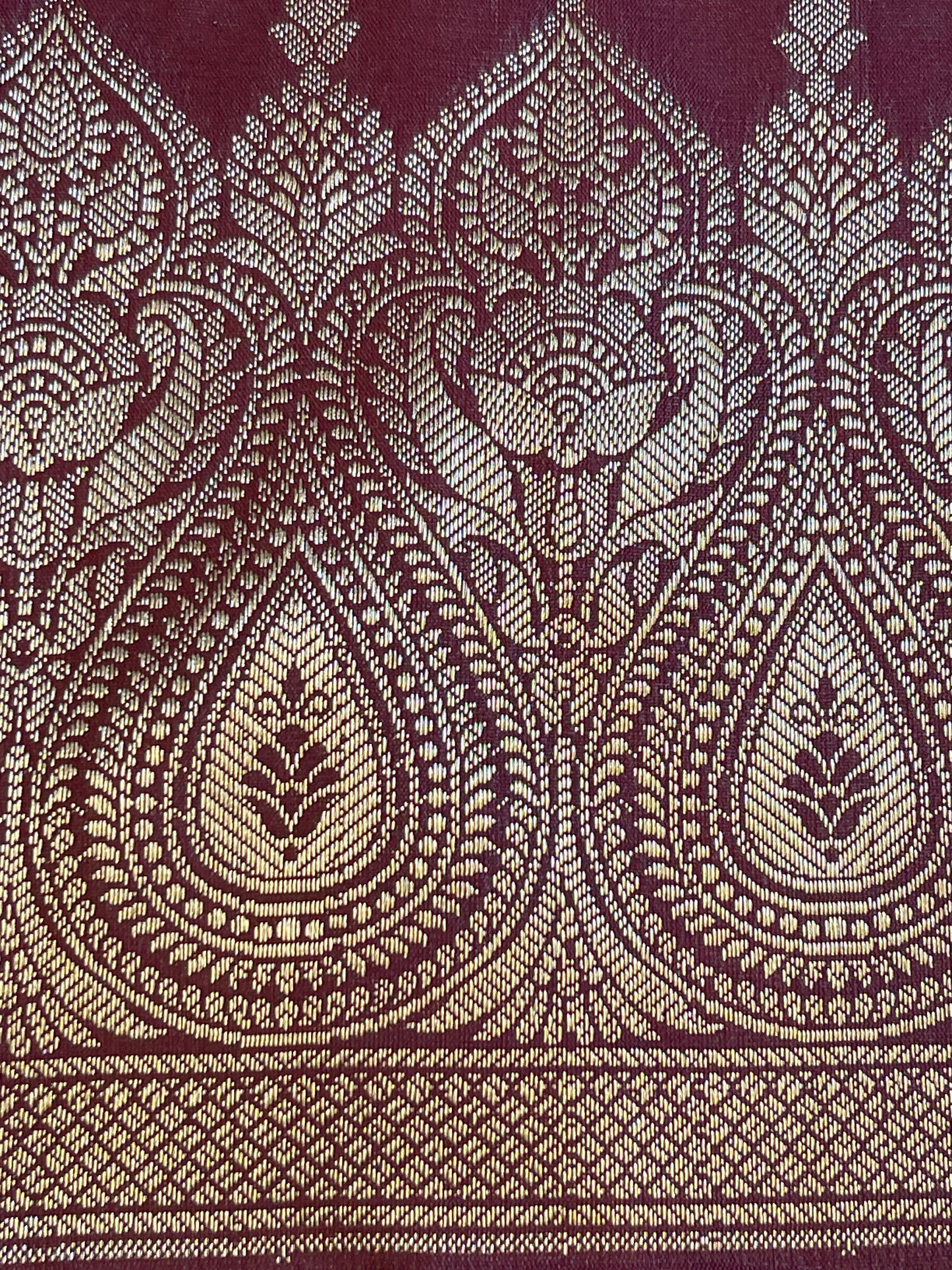 Beige Art Silk Floral Zari Jaal Contrast Banarasi Suit with Maroon Dupatta 625AJ_TPT66
