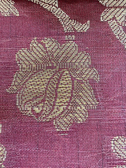 Beige Art Silk Floral Zari Jaal Contrast Banarasi Suit with Maroon Dupatta 625AJ_TPT66