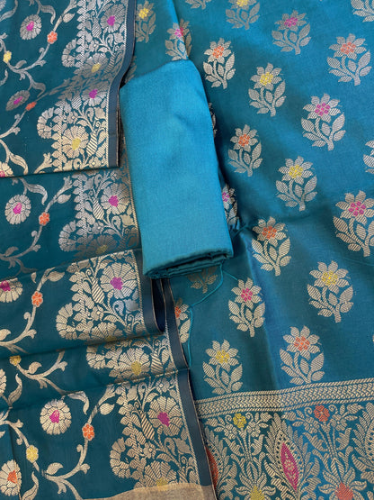 Seagreen Tapeta Silk Floral Mina Zari Booti Banarasi Suit 625AJ_TPT67