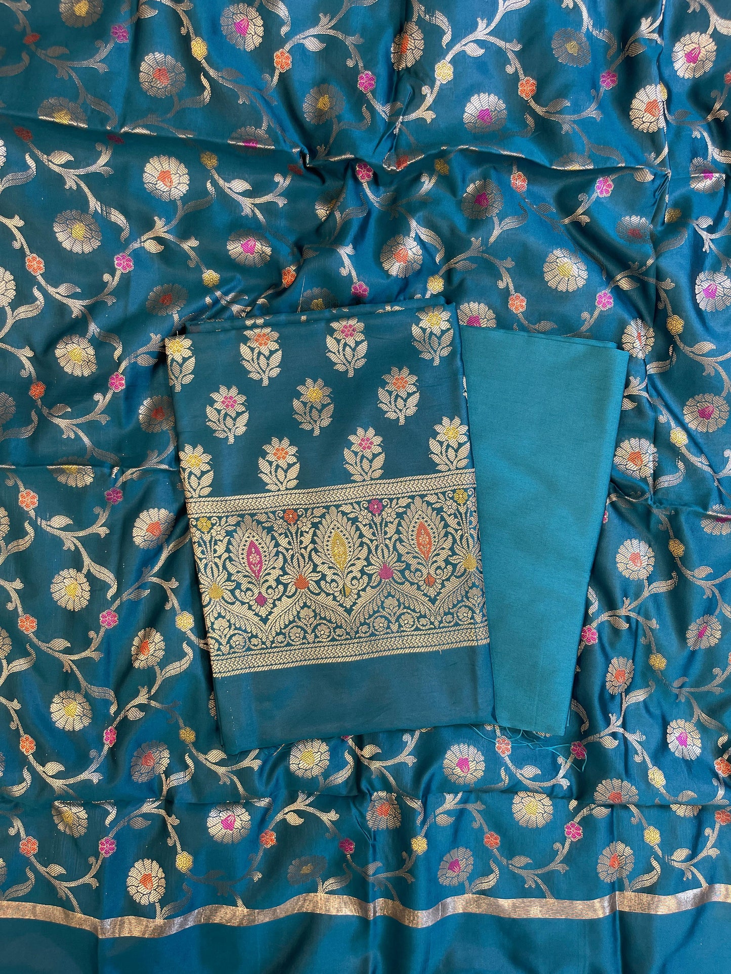 Seagreen Tapeta Silk Floral Mina Zari Booti Banarasi Suit 625AJ_TPT67