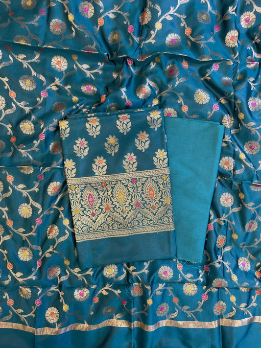 Seagreen Tapeta Silk Floral Mina Zari Booti Banarasi Suit 625AJ_TPT67