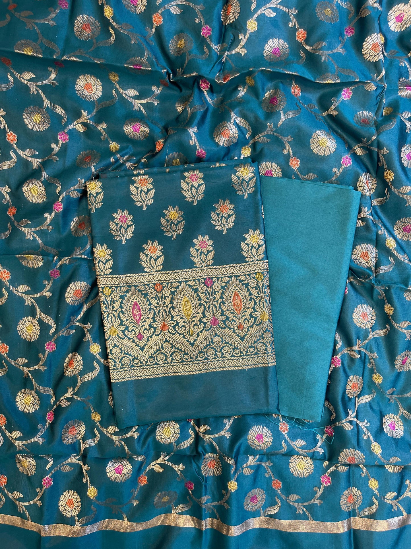 Seagreen Tapeta Silk Floral Mina Zari Booti Banarasi Suit 625AJ_TPT67