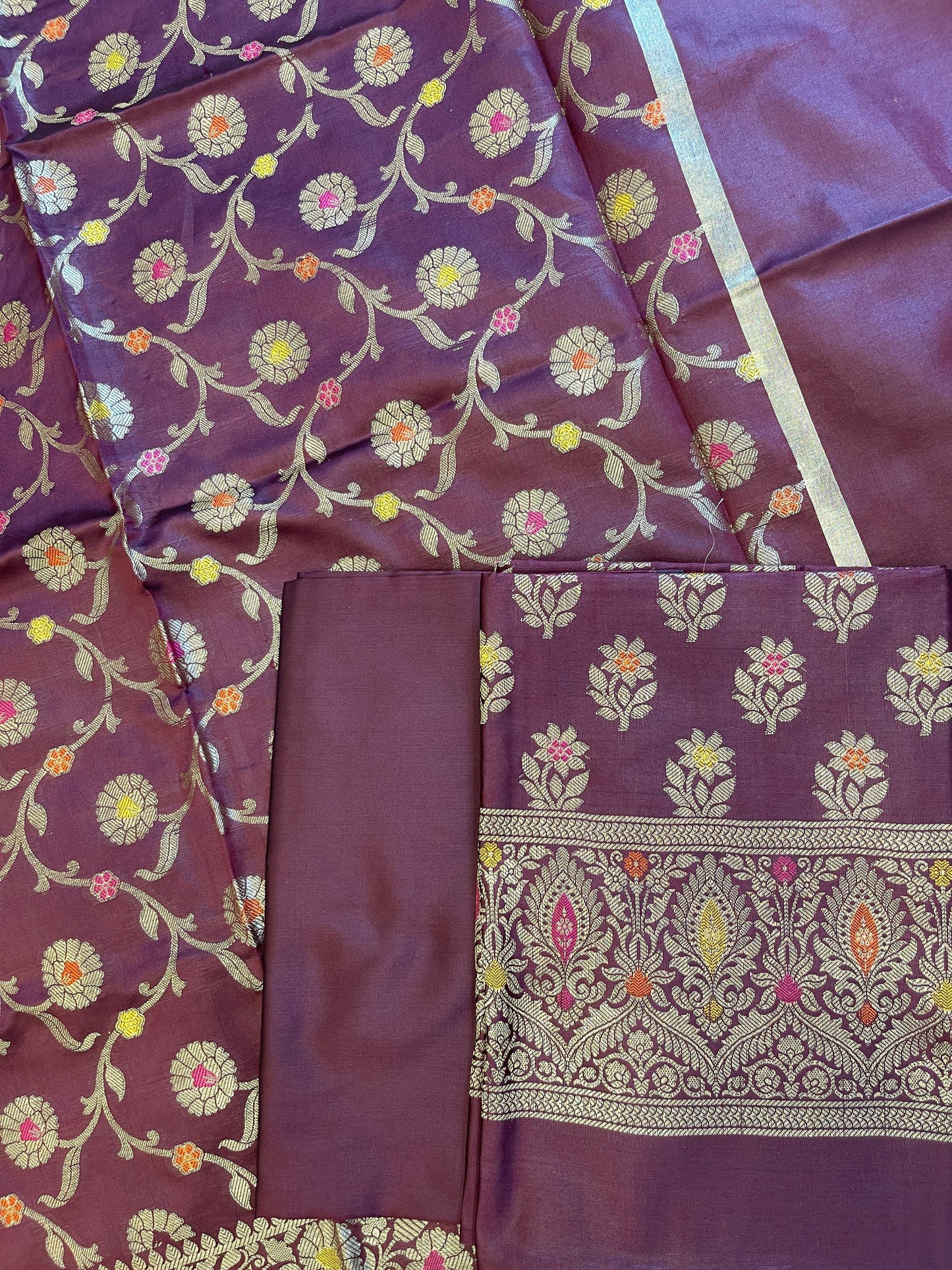 Brown Tapeta Silk Floral Mina Zari Booti Banarasi Suit 625AJ_TPT69
