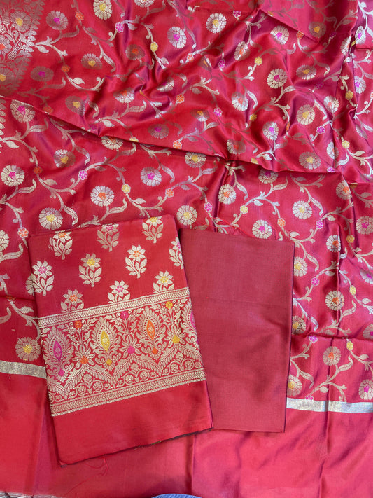Red Tapeta Silk Floral Mina Zari Booti Banarasi Suit 625AJ_TPT70