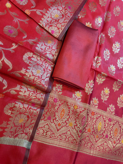 Red Tapeta Silk Floral Mina Zari Booti Banarasi Suit 625AJ_TPT70
