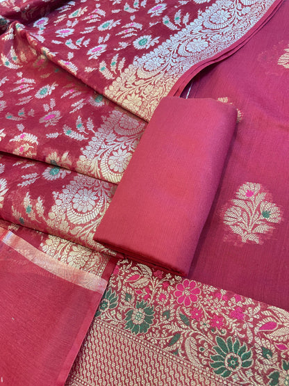 Magenta Cotton Resham Minakari Floral Zari Boota Banarasi Suit 625SHL_CT16