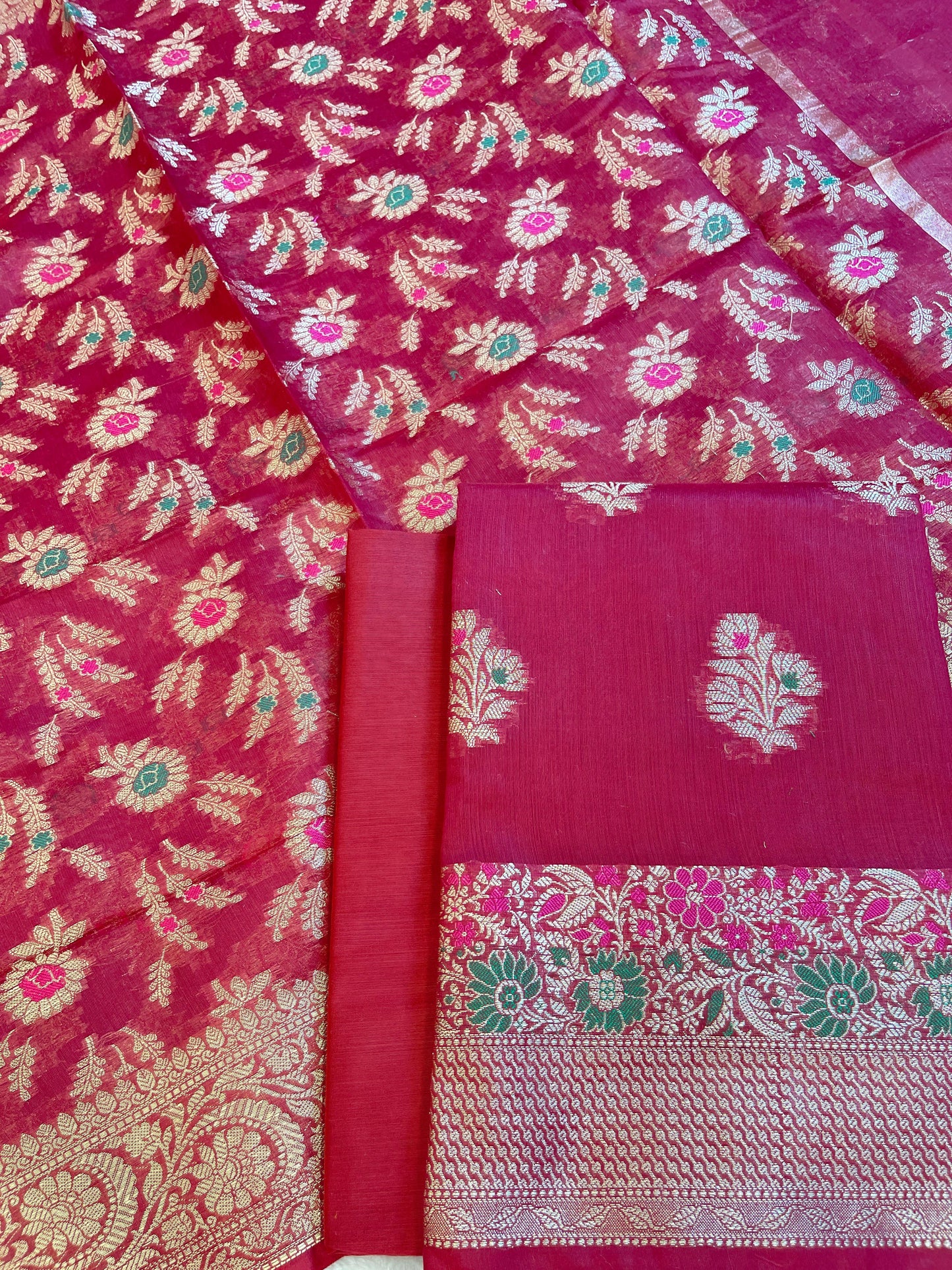 Magenta Cotton Resham Minakari Floral Zari Boota Banarasi Suit 625SHL_CT16