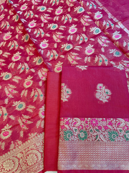 Magenta Cotton Resham Minakari Floral Zari Boota Banarasi Suit 625SHL_CT16
