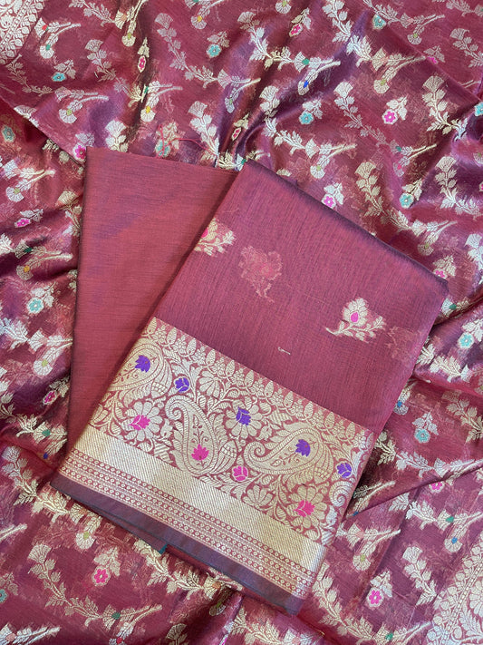 Maroon Cotton Resham Mina Floral Booti Paisley Mina Border Banarasi Suit 625SHL_CT22