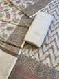 Beige Cotton Resham Zari Zig-Zag Banarasi Suit 625SHL_CT27
