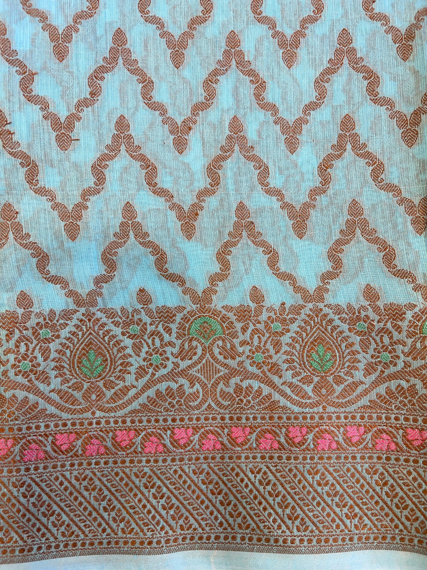 Light Blue Cotton Resham Zari Zig-Zag Banarasi Suit 625SHL_CT28