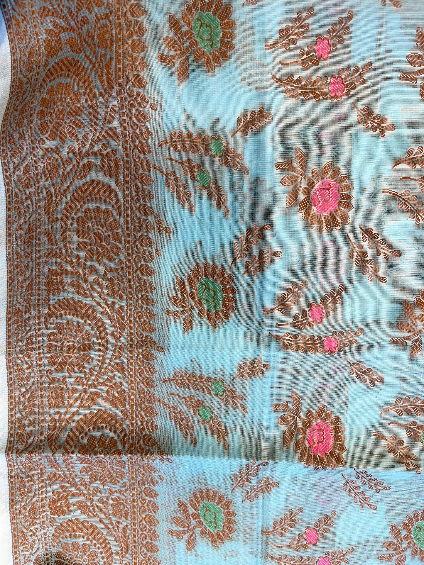 Light Blue Cotton Resham Zari Zig-Zag Banarasi Suit 625SHL_CT28