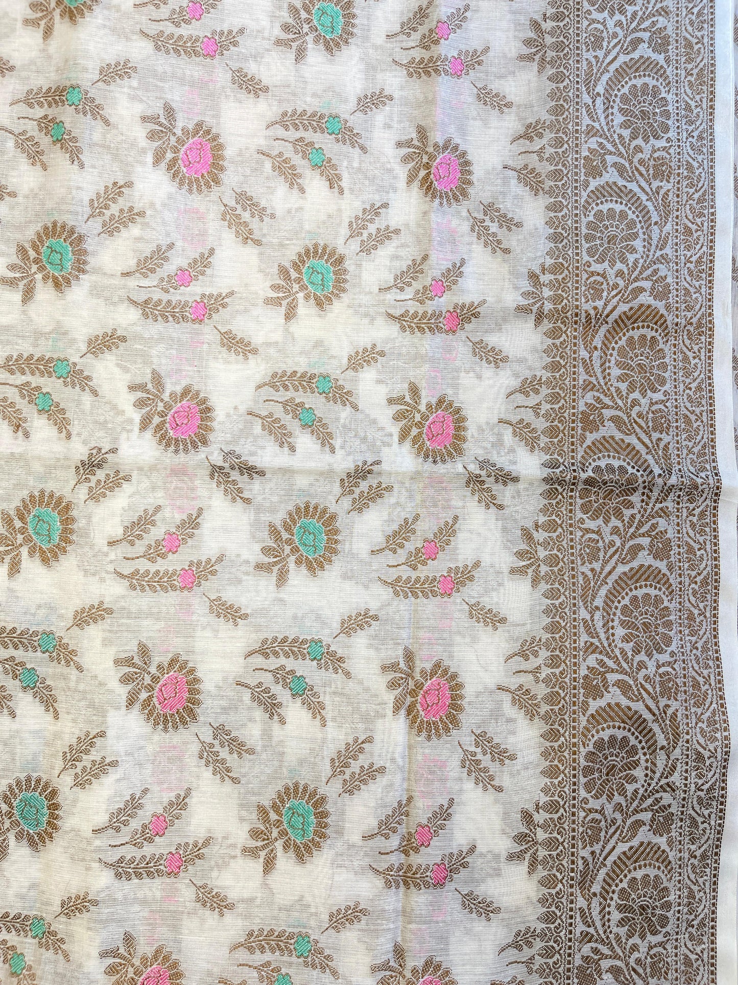 Light Yellow Cotton Resham Zari Zig-Zag Banarasi Suit 625SHL_CT29