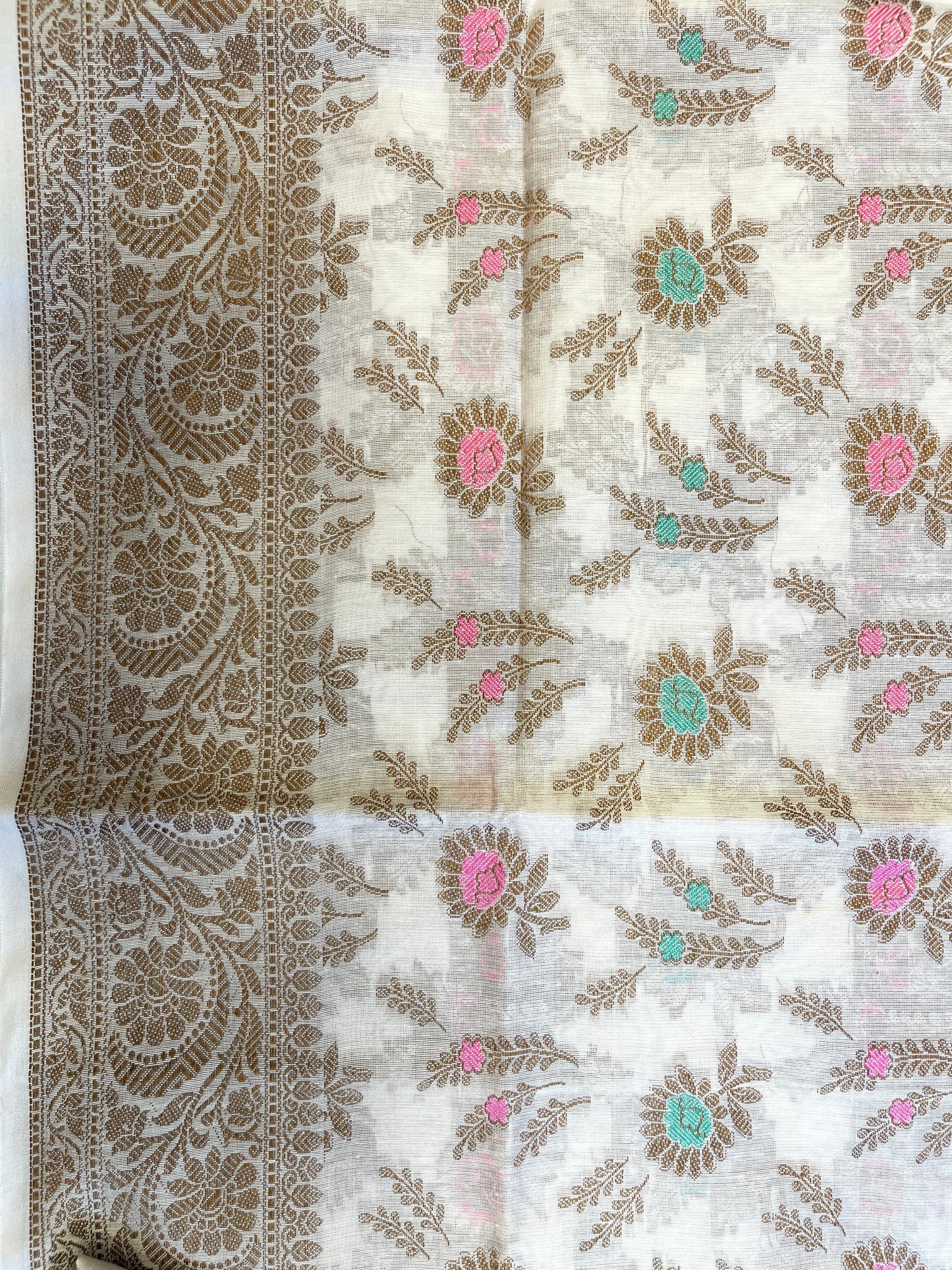 Light Yellow Cotton Resham Zari Zig-Zag Banarasi Suit 625SHL_CT29