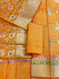 Mustard Gold Cotton Resham Mina Floral Boota Paisley Border Banarasi Suit 625SHL_CT33