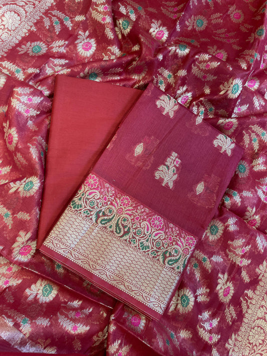 Magenta Cotton Resham Mina Floral Boota Paisley Border Banarasi Suit 625SHL_CT36