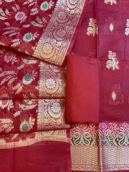 Magenta Cotton Resham Mina Floral Boota Paisley Border Banarasi Suit 625SHL_CT36