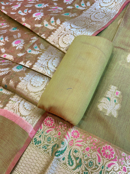 Green Cotton Resham Mina Floral Boota Paisley Border Banarasi Suit 625SHL_CT39